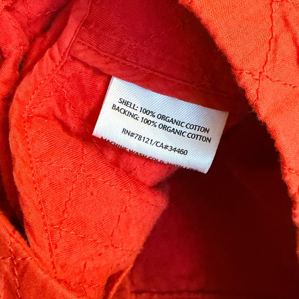 Eileen Fisher Burnt Orange Organic Cotton Quilted Jacket Size M - Picture 7 of 11